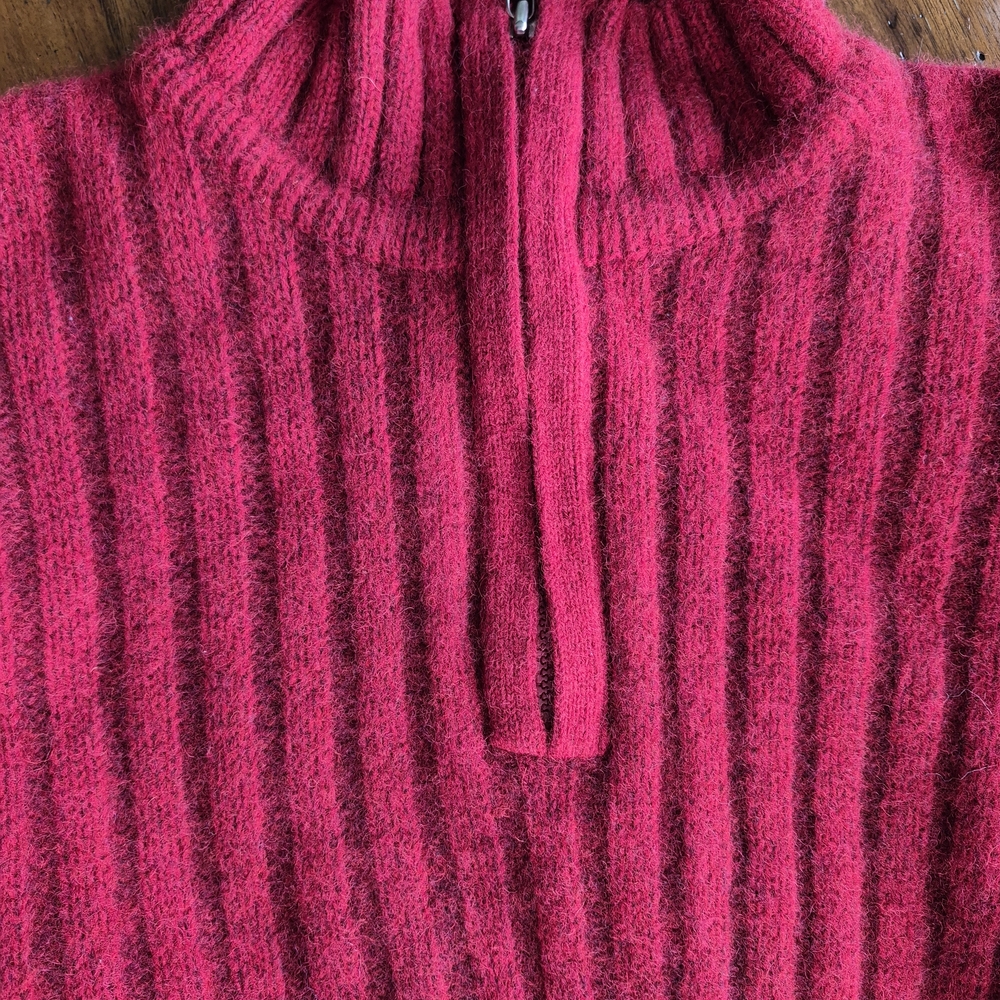 Lands' End Womens Bold Red Zip-Up Sweater - Picture 7 of 7